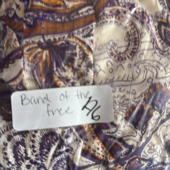 BAND OF THE FREE Paisley purple loose fit woman cottagecore maxi dress NWT M - Picture 15 of 15